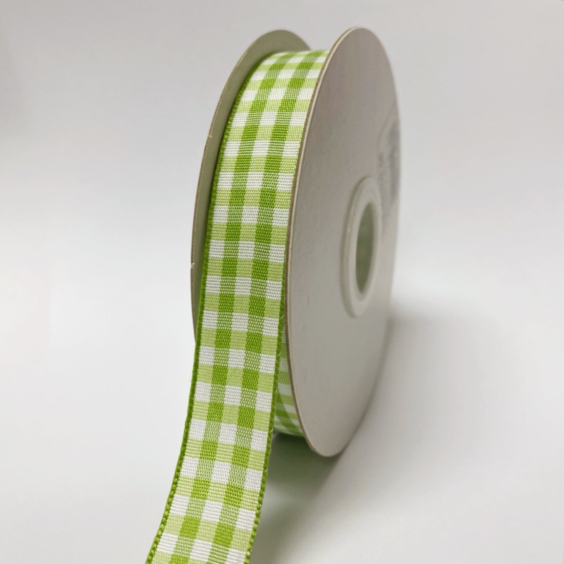 Mint - Gingham Design Ribbon - ( 5/8 Inch - 25 Yards )