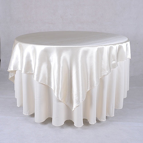 Ivory - 60 X 60 Satin Table Overlays - ( 60 X 60 Inch )