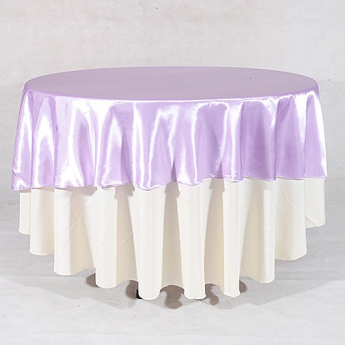 Lavender - 70" Satin Round Tablecloths - ( 70 Inch )