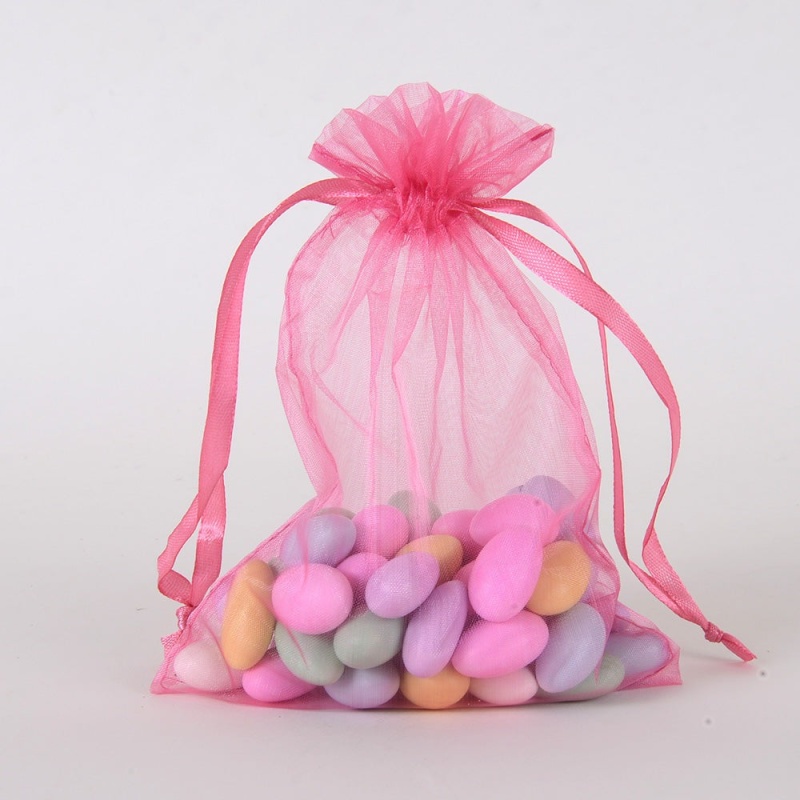 Shocking Pink - Organza Bags - ( 6 X 9 Inch - 10 Bags )