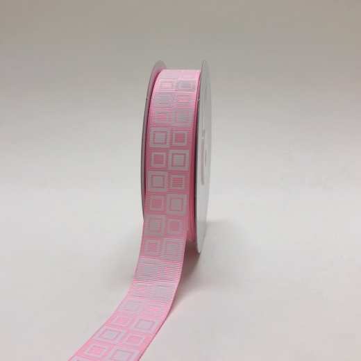 3/8 Inch Fuchsia Stitch Design Grosgrain Ribbon 25 Yards