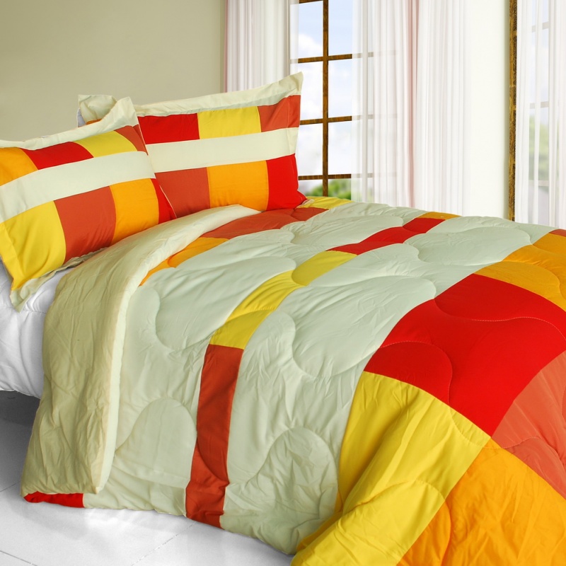 Quilted Patchwork Down Alternative Comforter Set - Charming Bedford