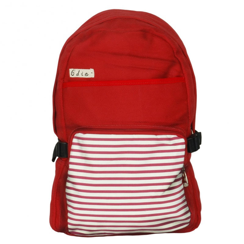 Fabric Art School Backpack Outdoor Daypack - Lively Red
