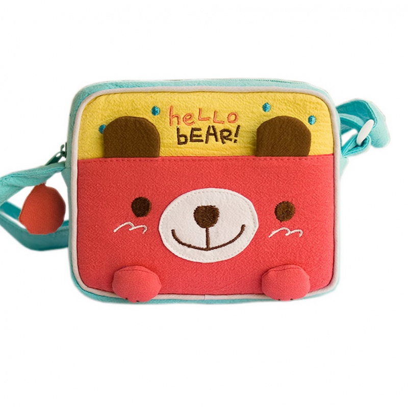 Embroidered Applique Swingpack Bag Purse / Wallet Bag - Hello Bear
