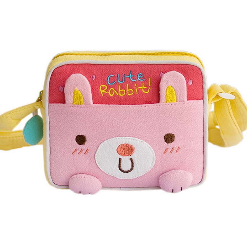 Embroidered Applique Swingpack Bag Purse / Wallet Bag - Cute Rabbit
