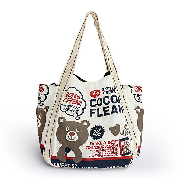 100% Cotton Eco Canvas Shoulder Tote Bag / Shopper Bag - Cocoa Fleak