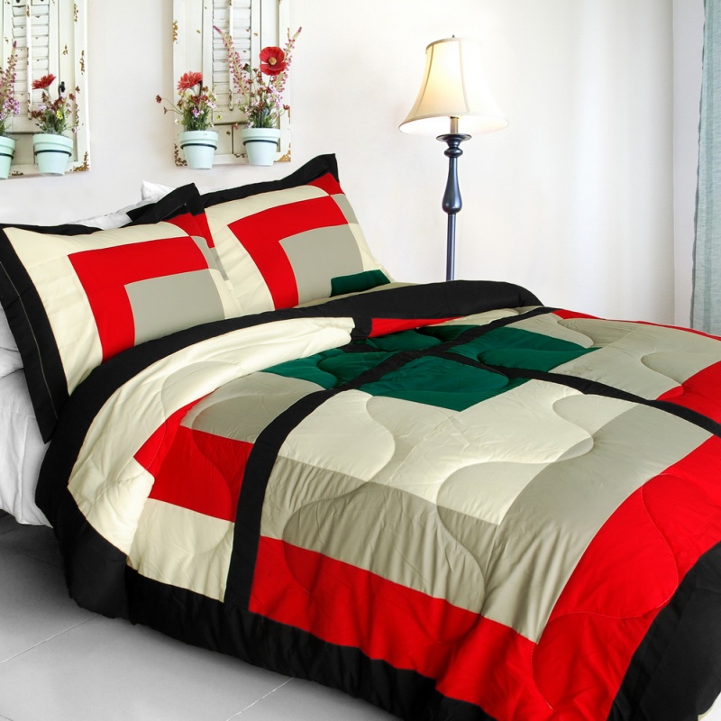 Quilted Patchwork Down Alternative Comforter Set - Beauty Demi