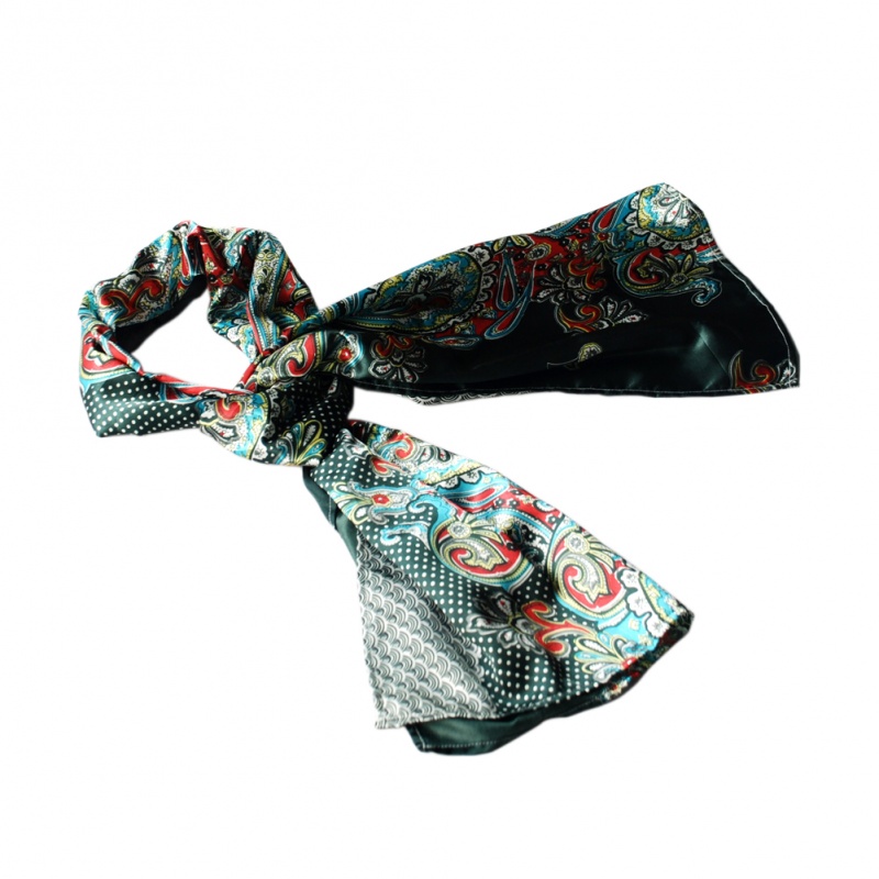 -Blancho Sega Green Paisley & Multi-Pattern Fashion Graceful Soft Silk Scarf/Wrap/Shawl