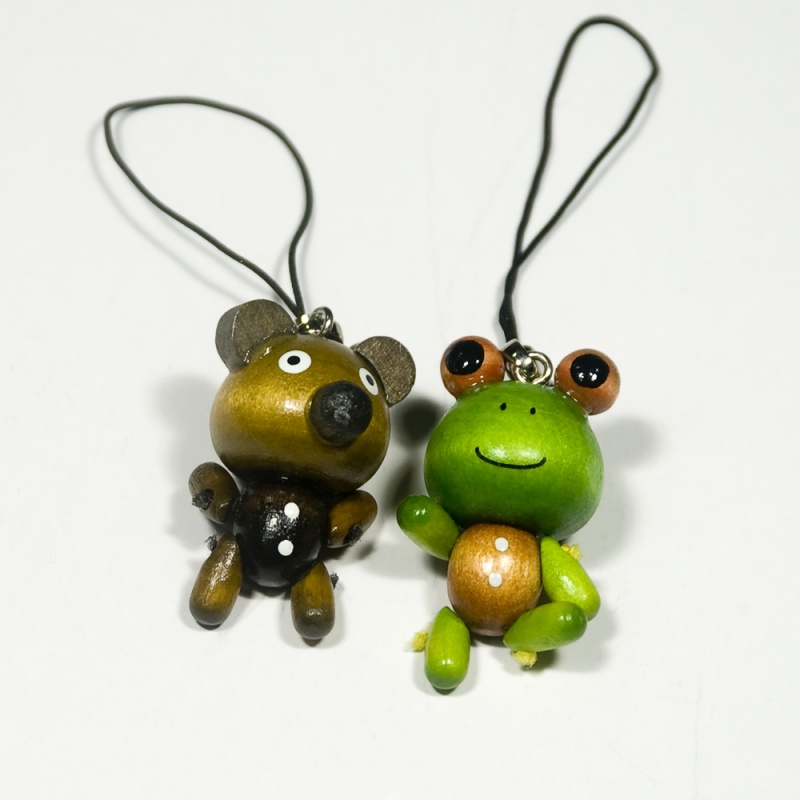 - Cell Phone Charm Strap / Camera Charm Strap - Smile Bear & Frog