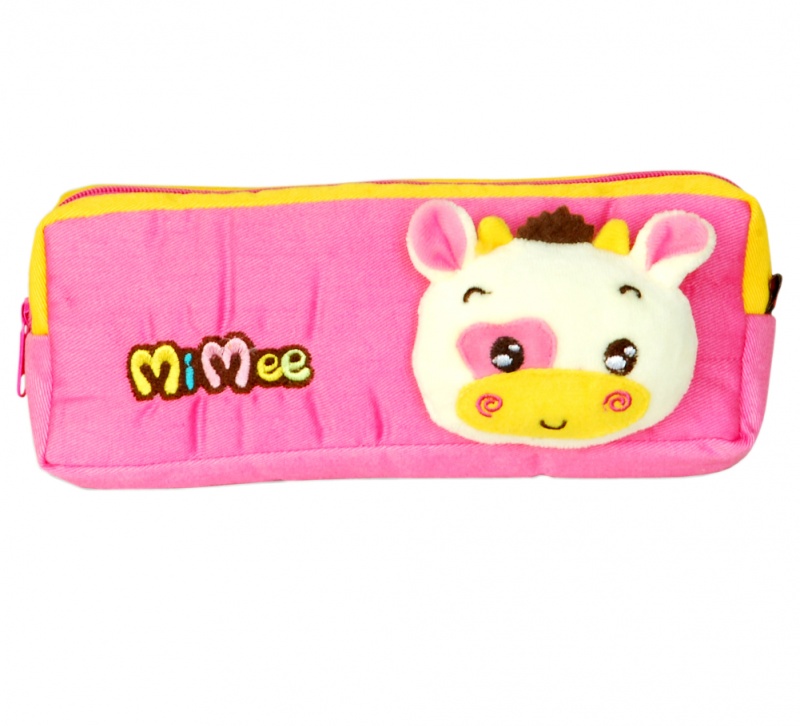 Embroidered Applique Pencil Pouch Bag / Pencil Holder - Funny Bunny