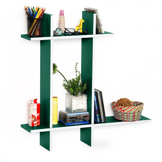 Leather Cross Type Shelf / Book Shelf - Natural Life-B