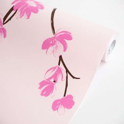 Pink Magnolia Self-Adhesive Wallpaper Home Decor