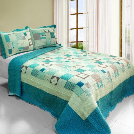 Cotton 3Pc Vermicelli-Quilted Printed Quilt Set - Fairy Tales