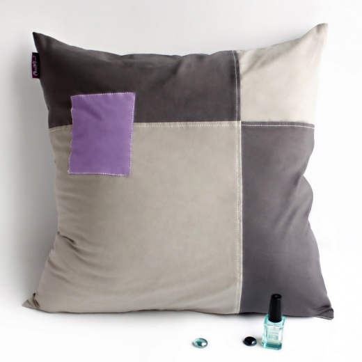 Onitiva Knitted Fabric Patch Work Pillow Cushion Floor Cushion - Happy Pieces