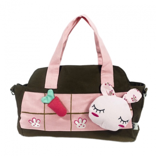 100% Cotton Canvas Shoulder Bag / Swingpack - Rabbit & Carrot