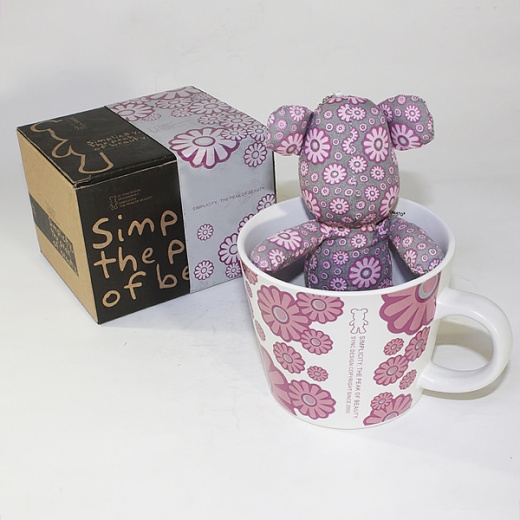 Sync - Stuffed Bear Mug - Flower Pink