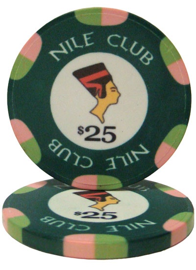 $25 Nile Club 10 Gram Ceramic Poker Chip (25 Pack)