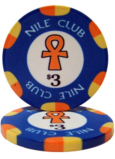 $3 Nile Club 10 Gram Ceramic Poker Chip (25 Pack)