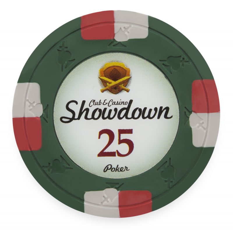 Clay Showdown 13.5G Poker Chip $25 (25 Pack)