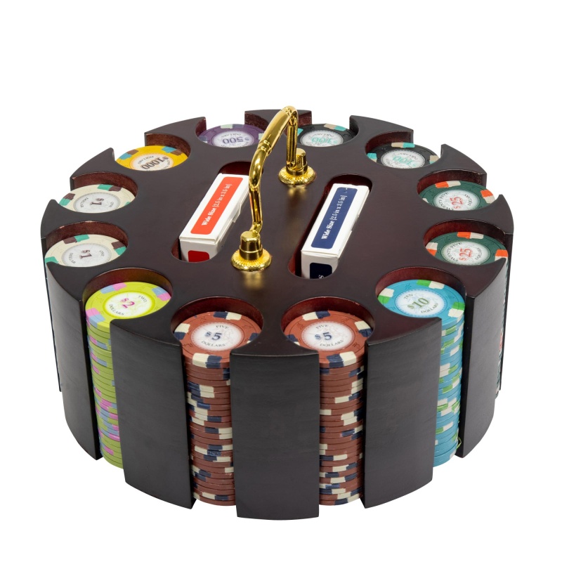 300Ct Claysmith Gaming Poker Knights Chip Set In Carousel