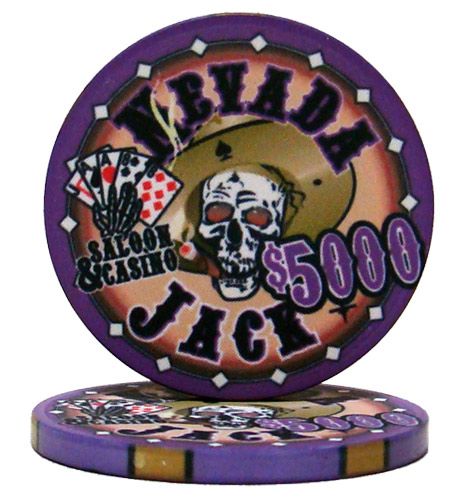 $5000 Nevada Jack 10 Gram Ceramic Poker Chip (25 Pack)