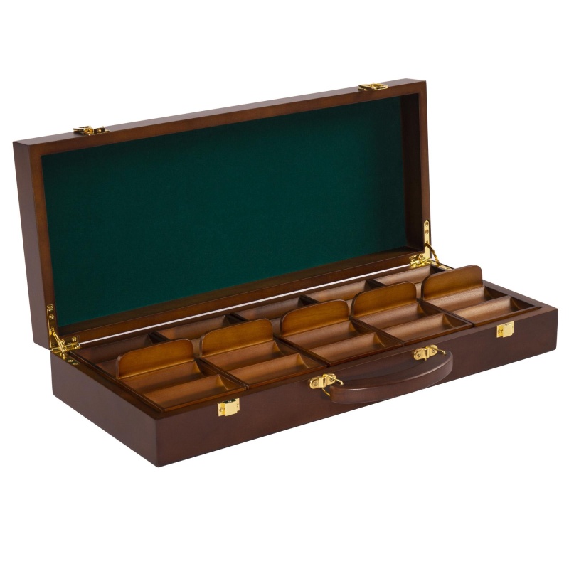 500 Ct - Pre-Packaged - Striped Dice 11.5 G - Walnut Case