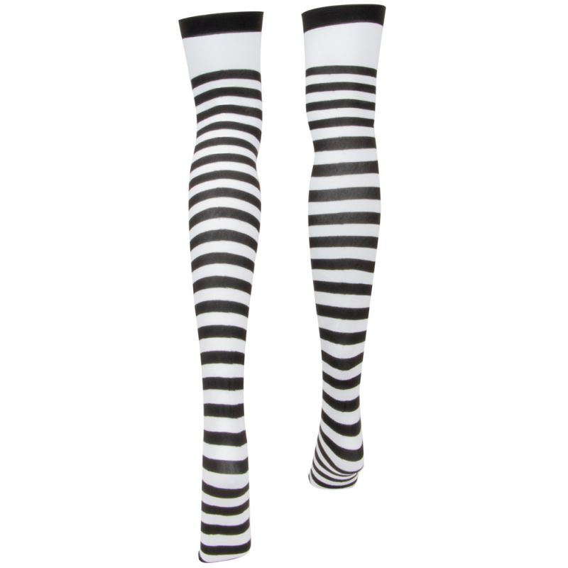 Striped Heart Thigh High Costume Tights