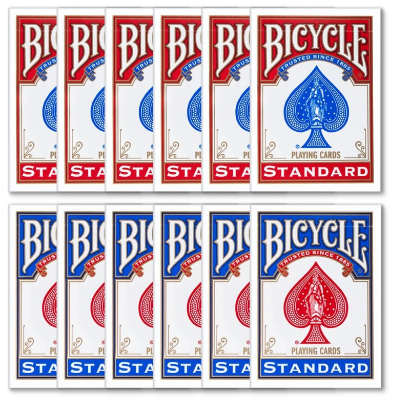 Bicycle Standard Index - 12 Decks, Red/Blue