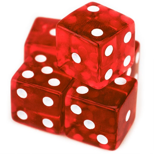5 Red Dice - 19Mm