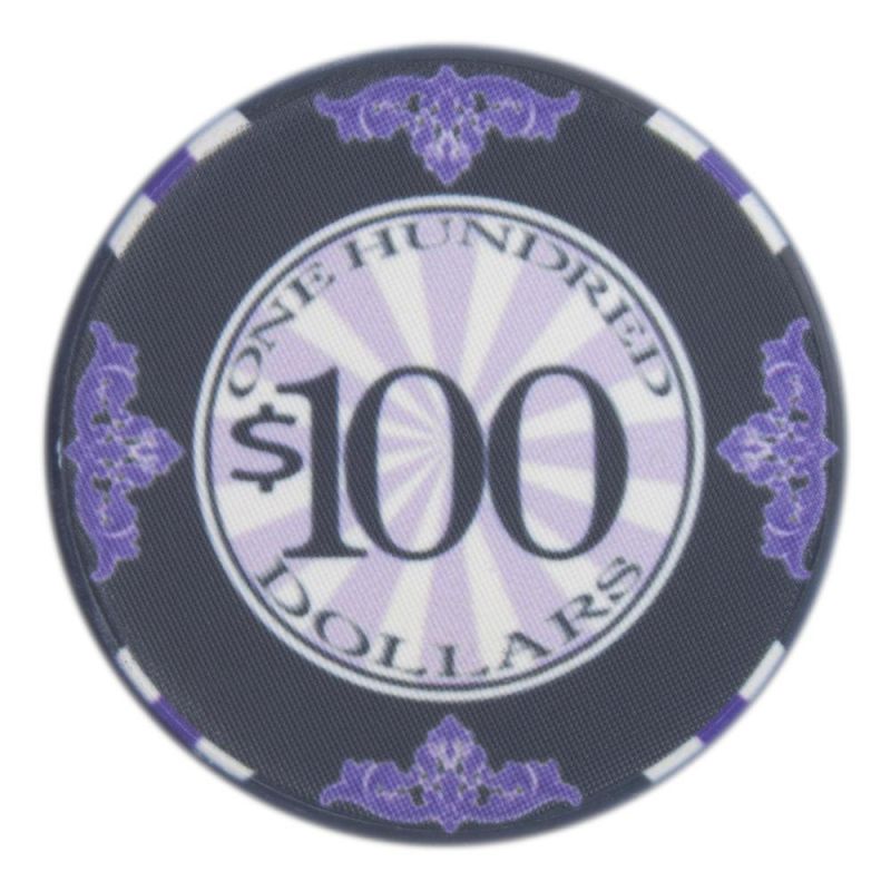 $100 Scroll 10 Gram Ceramic Poker Chip (25 Pack)