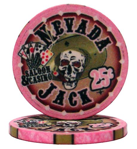25 (Cent) Nevada Jack 10 Gram Ceramic Poker Chip (25 Pack)