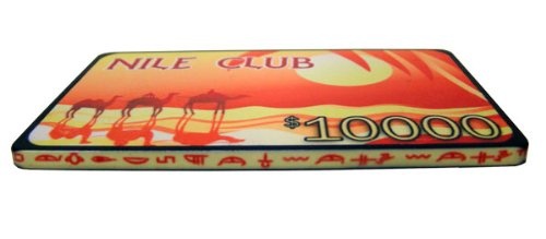 10 $10,000 Nile Club 40 Gram Ceramic Poker Plaques Chips