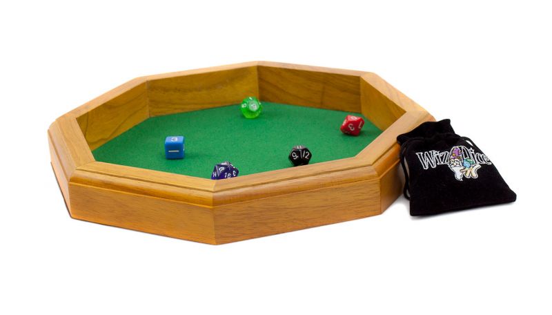 12 In Wooden Octagonal Dice Tray
