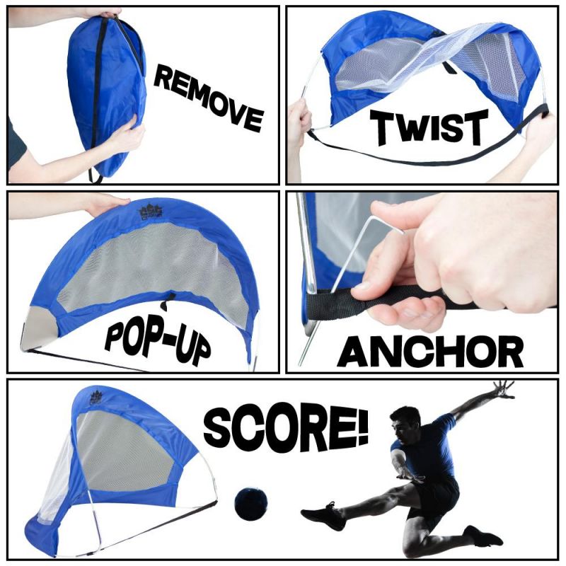 Set Of 2, 4' Pop Up Soccer Goals With 2 Carrying Bags