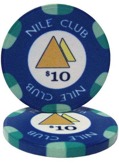 $10 Nile Club 10 Gram Ceramic Poker Chip (25 Pack)