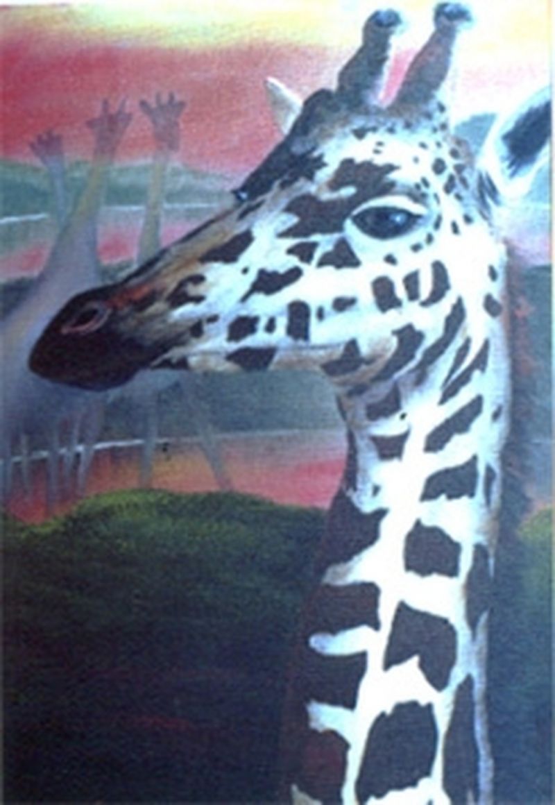 Bob Ross Elegant Giraffe