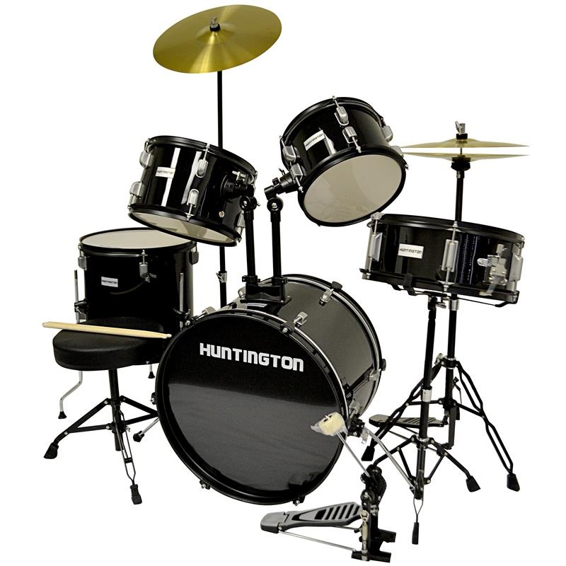 Huntington Drm500-Bk 5 Piece Drum Kit Fusion Size Black