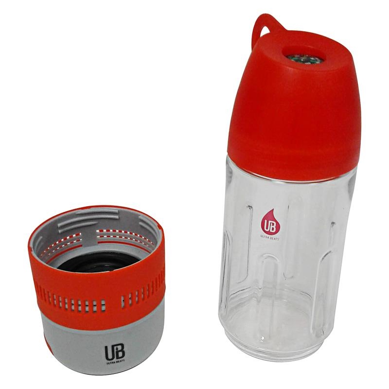 Ultra Beats Bc-4100 Sport Water Bottle Bluetooth Speaker Combo With Cup Red