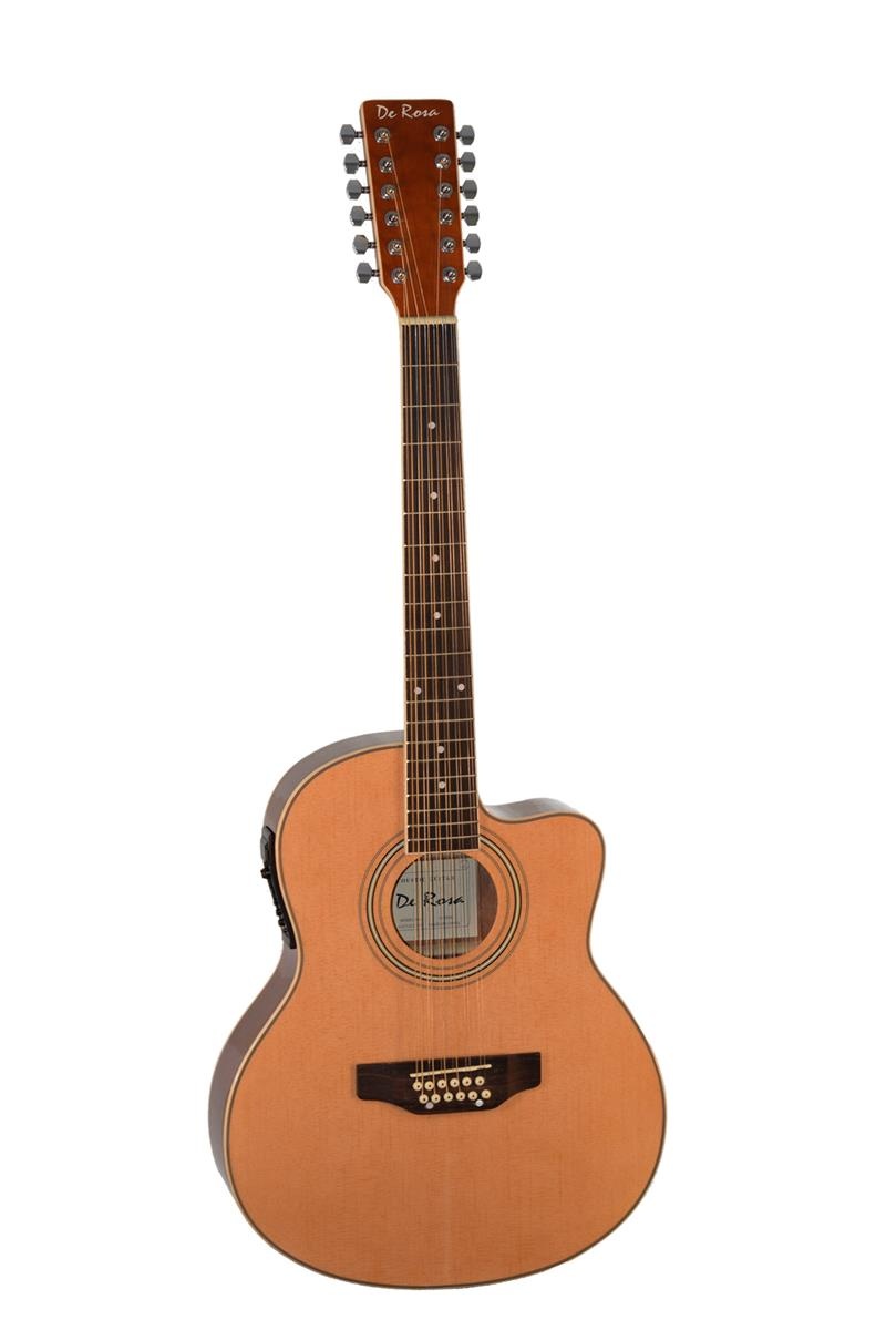 De Rosa 12 String Cutaway Acoustic-Electric Thin Body Guitar