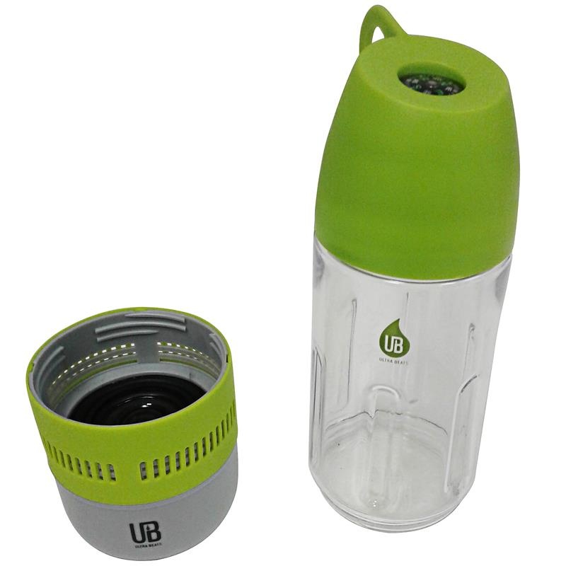 Ultra Beats Bc-4100 Sport Water Bottle Bluetooth Speaker Combo With Cup Green