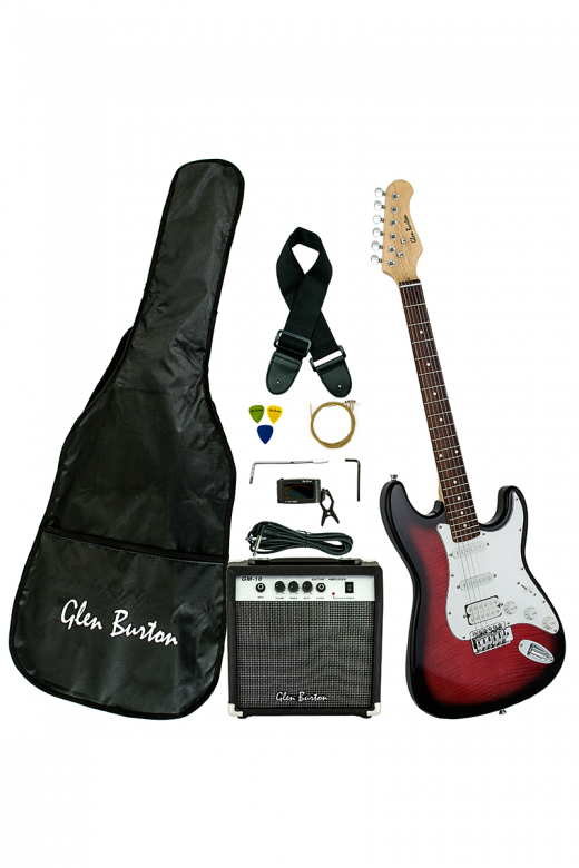Glen Burton Solid Body ST-Style Electric Guitar Combo