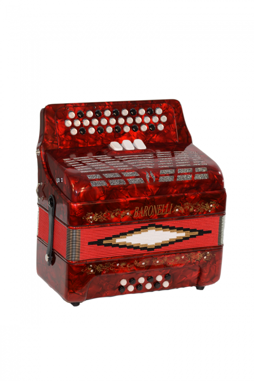 Baronelli 34 Button Accordion 12 Bass 3 Switches