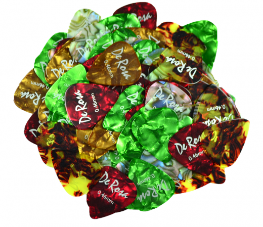 De Rosa Colorful Celluloid Guitar Picks .46 100 Pack
