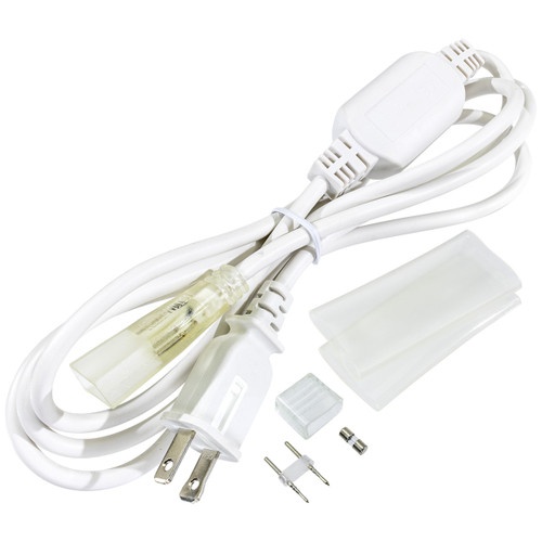 White Led Strip Light Power Cord Kit - 120 Volt - High Output (Smd-5050) - 6 Foot
