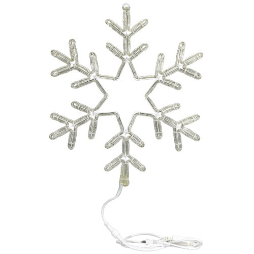 Led Rope Light Snowflake Motif V2 - Lighted Silhouette - Cool White - 21 Inch