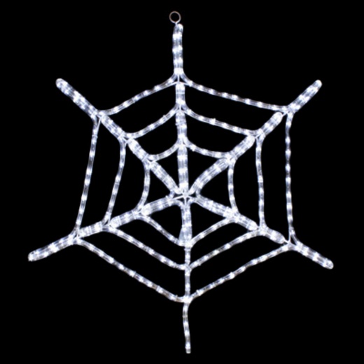 Led Rope Light Halloween Spider Web Motif - Lighted Silhouette - Cool White - 29 Inch