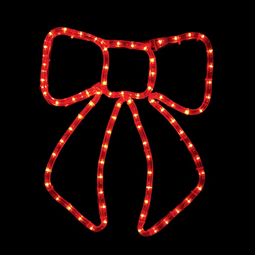 Led Rope Light Christmas Bow Motif - Red - 13 Inch
