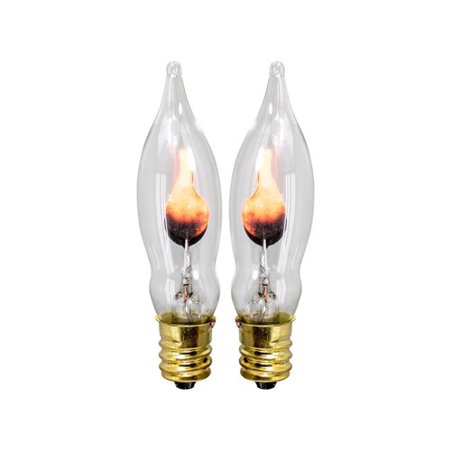 Orange / Purple / Red/ Clear C7 (Ca10) Flicker Flame String Light Bulbs (2-Pack)