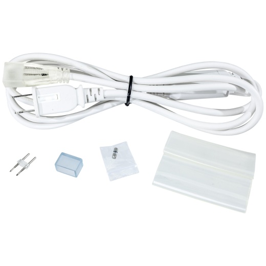 White LED Neon Strip Light Power Cord Kit - 120 Volt 6 Foot
