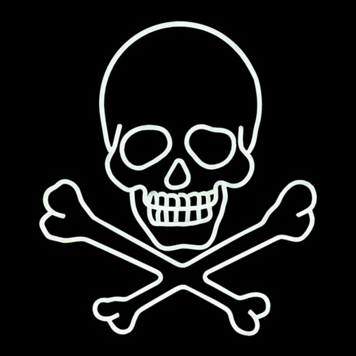 Led Neon Rope Light Halloween Skull & Crossbones Motif - Lighted Silhouette - Cool White - 21 Inch
